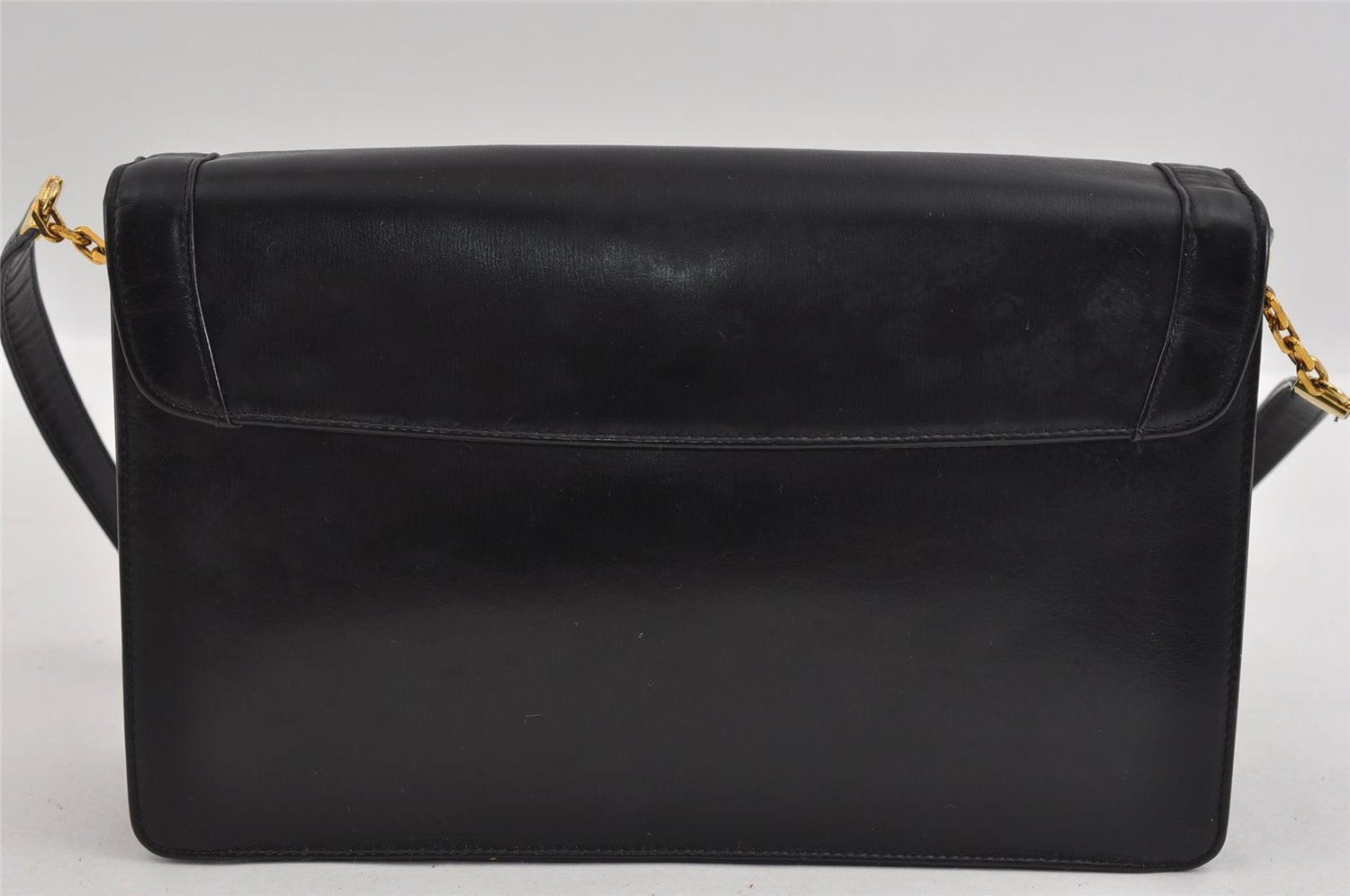 Authentic Christian Dior Vintage Shoulder Bag Purse Leather Black 1732I