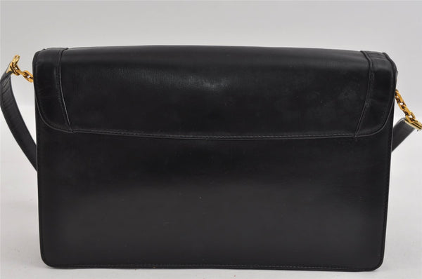 Authentic Christian Dior Vintage Shoulder Bag Purse Leather Black 1732I