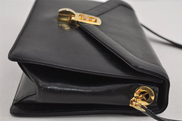 Authentic Christian Dior Vintage Shoulder Bag Purse Leather Black 1732I