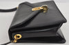 Authentic Christian Dior Vintage Shoulder Bag Purse Leather Black 1732I