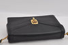 Authentic Christian Dior Vintage Shoulder Bag Purse Leather Black 1732I