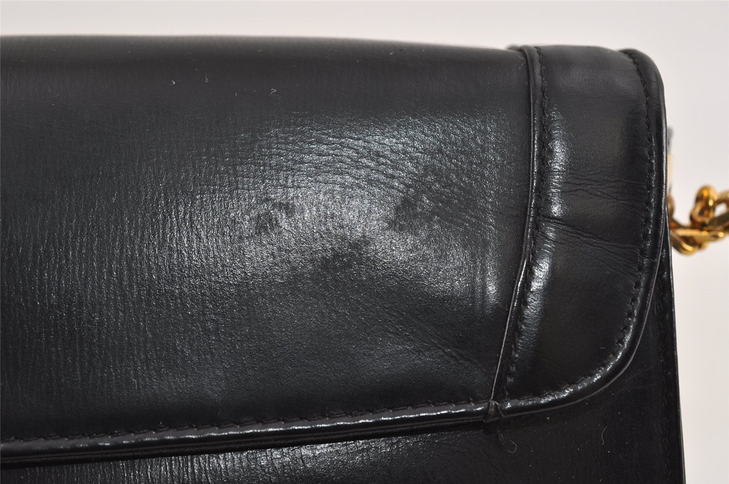Authentic Christian Dior Vintage Shoulder Bag Purse Leather Black 1732I