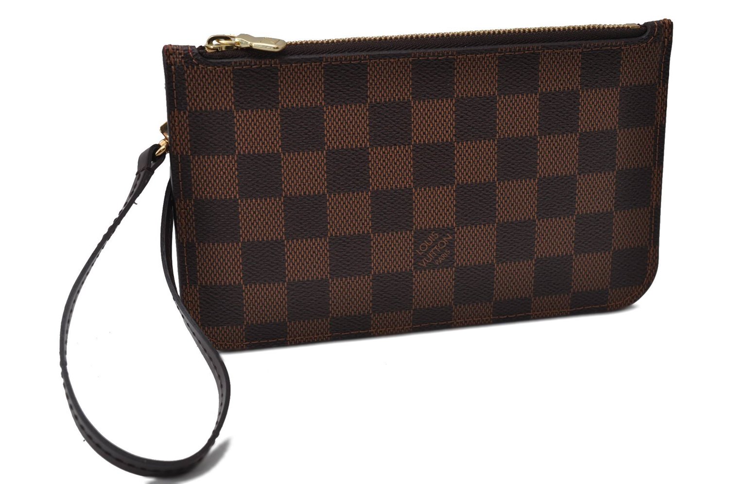 Authentic Louis Vuitton Damier Neverfull Pouch Purse Clutch LV 1733D