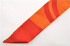 Authentic HERMES Twilly Scarf Silk Line Design Red Orange Box 1734E