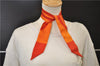 Authentic HERMES Twilly Scarf Silk Line Design Red Orange Box 1734E