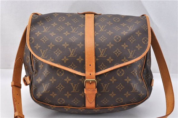 Authentic Louis Vuitton Monogram Saumur 35 Shoulder Cross Bag M42254 LV 1734F