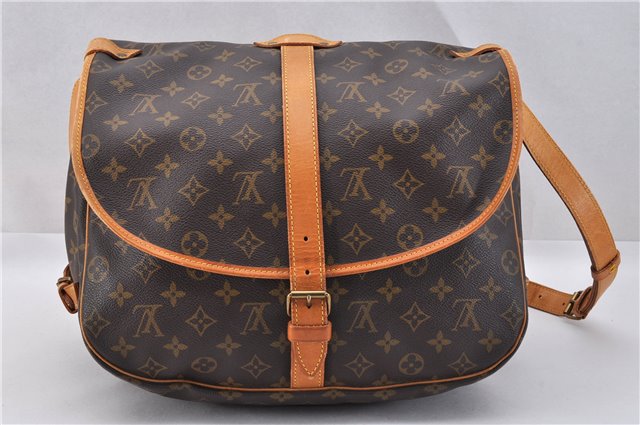 Authentic Louis Vuitton Monogram Saumur 35 Shoulder Cross Bag M42254 LV 1734F