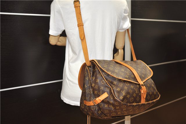 Authentic Louis Vuitton Monogram Saumur 35 Shoulder Cross Bag M42254 LV 1734F