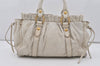 Authentic MIU MIU Vintage Leather 2Way Shoulder Cross Hand Tote Bag White 1734I
