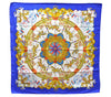 Authentic HERMES Carre 90 Scarf "LUNA PARK" Silk Blue 1735D