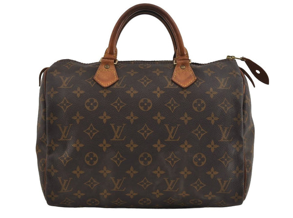 Authentic Louis Vuitton Monogram Speedy 30 Hand Boston Bag M41526 LV 1736I