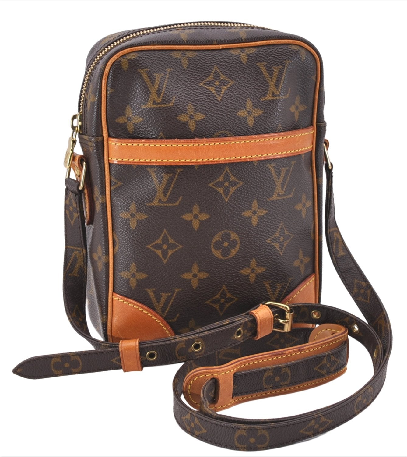 Authentic Louis Vuitton Monogram Danube Shoulder Cross Body Bag M45266 LV 1737F