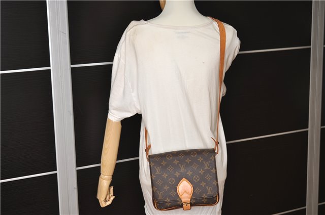 Authentic Louis Vuitton Monogram Cartouchiere MM M51253 Shoulder Cross Bag 1738F