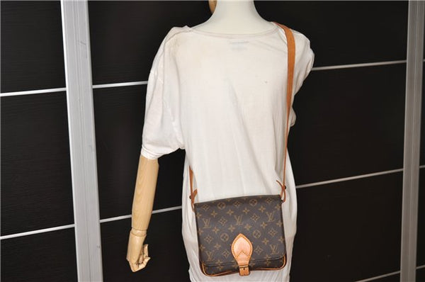Authentic Louis Vuitton Monogram Cartouchiere MM M51253 Shoulder Cross Bag 1738F