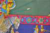 Authentic HERMES Carre 90 Scarf "fantaisies indiennes" Silk Navy 1740D