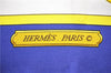 Authentic HERMES Carre 90 Scarf "HARNAIS DE COUR" Silk Blue 1741D