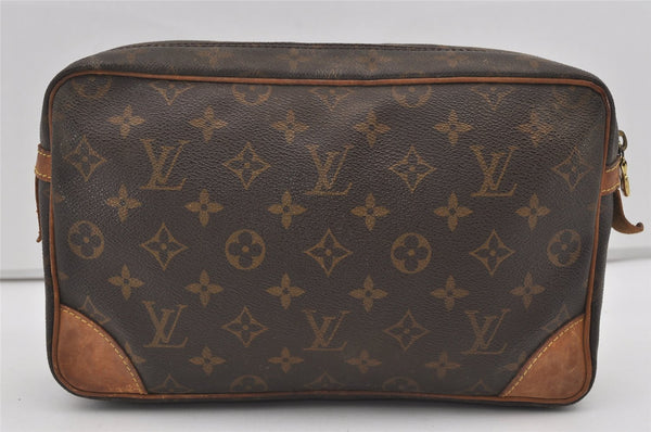 Authentic Louis Vuitton Monogram Compiegne 28 Clutch Hand Bag M51845 LV 1741I