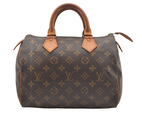 Authentic Louis Vuitton Monogram Speedy 25 Boston Hand Bag M41528 LV 1745I