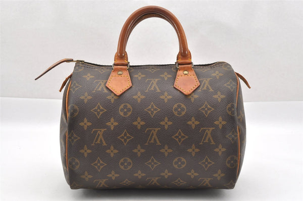 Authentic Louis Vuitton Monogram Speedy 25 Boston Hand Bag M41528 LV 1745I