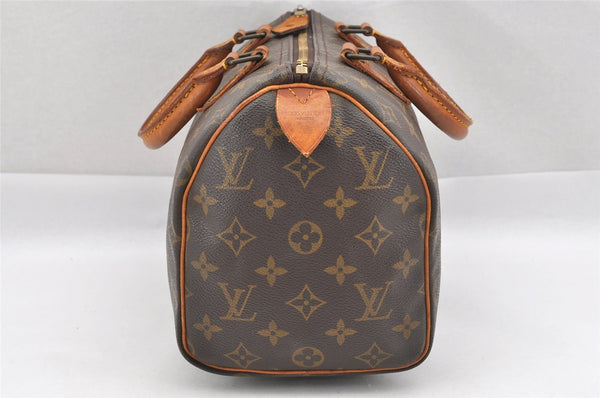 Authentic Louis Vuitton Monogram Speedy 25 Boston Hand Bag M41528 LV 1745I