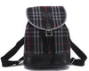 Authentic Burberrys Vintage Check Canvas Leather Backpack Navy Blue 1746D