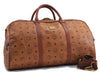 Authentic MCM Visetos Leather Vintage Travel Boston Bag Brown 1747D