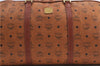 Authentic MCM Visetos Leather Vintage Travel Boston Bag Brown 1747D