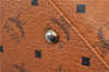 Authentic MCM Visetos Leather Vintage Travel Boston Bag Brown 1747D