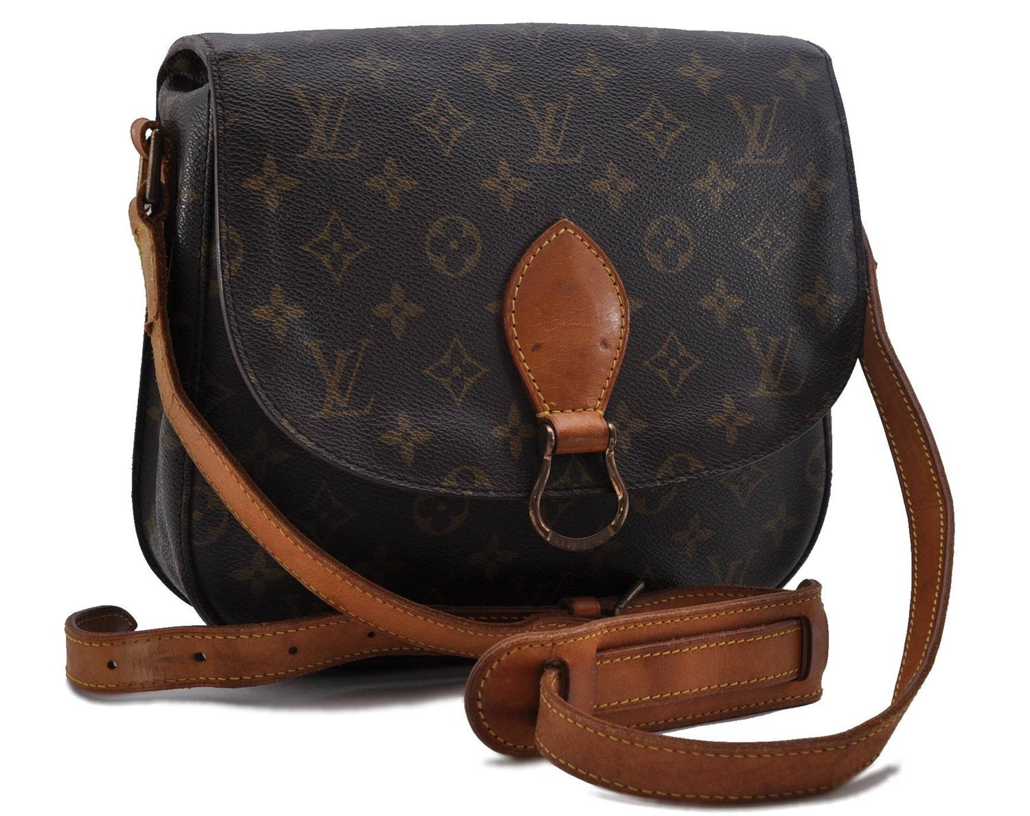 Auth Louis Vuitton Monogram Saint Cloud GM Shoulder Cross Bag M51242 LV 1748D