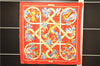 Authentic HERMES Carre 90 Scarf "caraibes" Silk Red 1751E