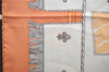 Authenti HERMES Carre 90 Scarf "VUE DU CAROSSE DE LA GALERE" Silk Orange 1753E