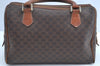 Authentic CELINE Macadam Blason Hand Boston Bag PVC Leather Brown Junk 1753H