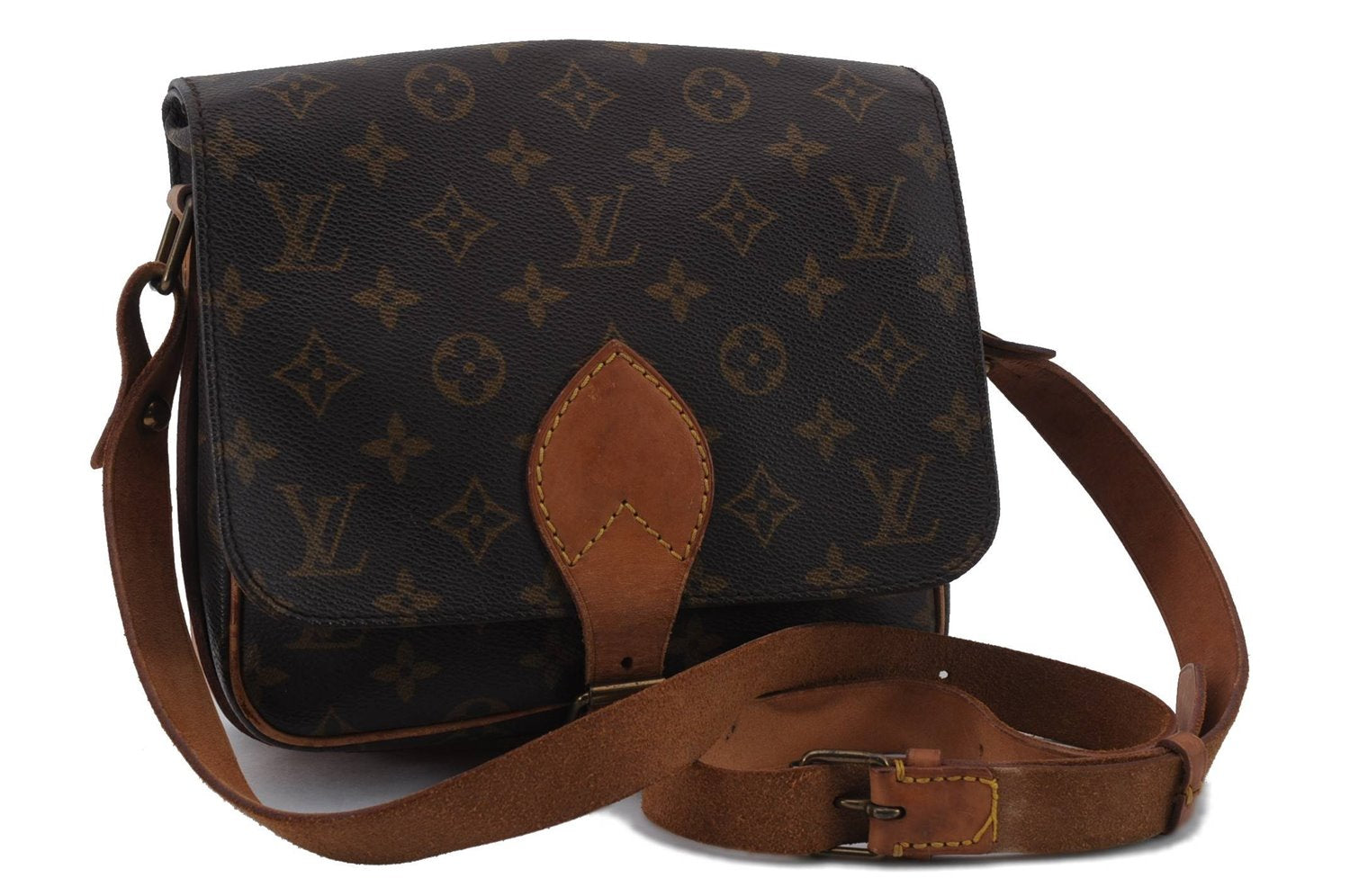 Auth Louis Vuitton Monogram Cartouchiere MM Shoulder Cross Bag M51253 LV 1757D