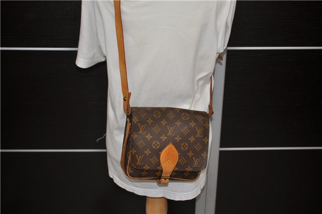 Auth Louis Vuitton Monogram Cartouchiere MM Shoulder Cross Bag M51253 LV 1757D