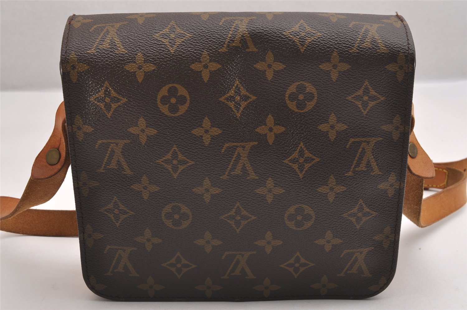 Authentic Louis Vuitton Monogram Cartouchiere MM M51253 Shoulder Cross Bag 1757I