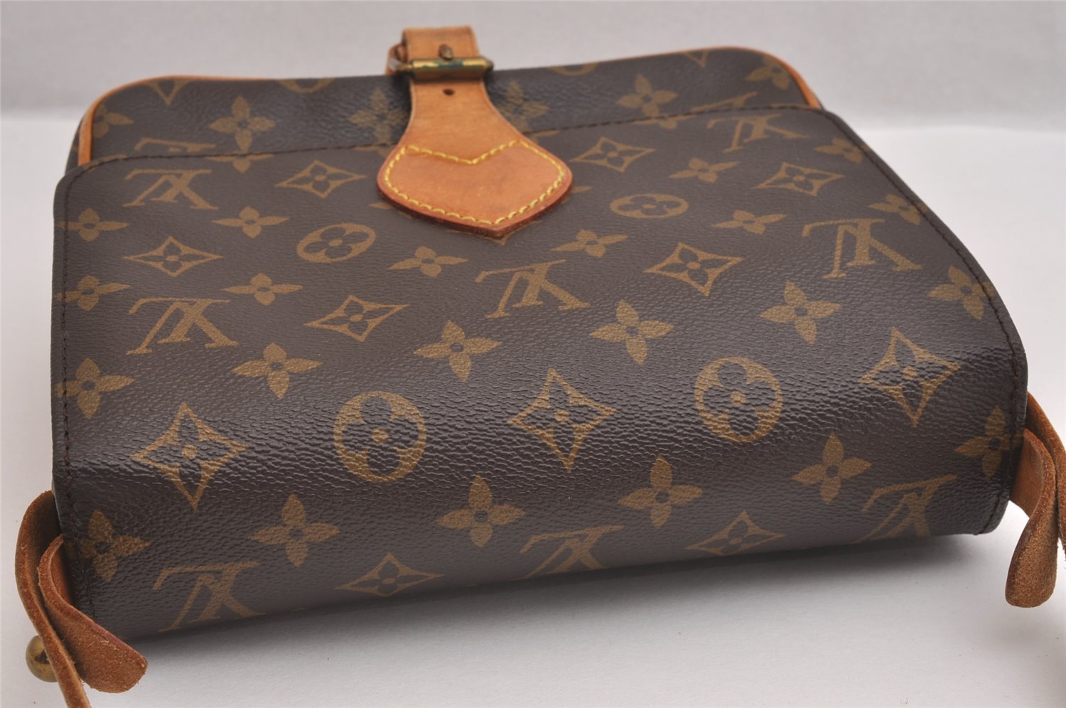 Authentic Louis Vuitton Monogram Cartouchiere MM M51253 Shoulder Cross Bag 1757I
