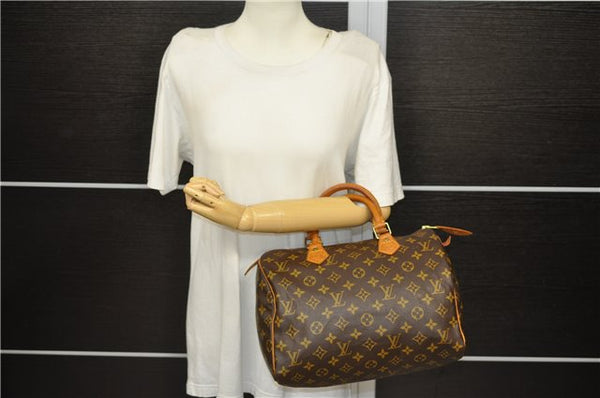 Authentic Louis Vuitton Monogram Speedy 30 Hand Bag Purse M41526 LV 1758D