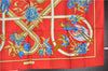 Authentic HERMES Carre 90 Scarf "caraibes" Silk Red 1758F