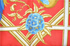 Authentic HERMES Carre 90 Scarf "caraibes" Silk Red 1758F