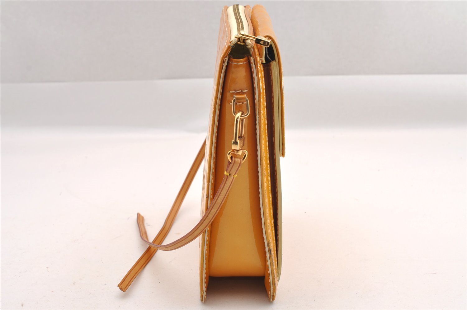 Auth Louis Vuitton Monogram Vernis Mott Shoulder Bag Yellow M91059 LV Junk 1758I