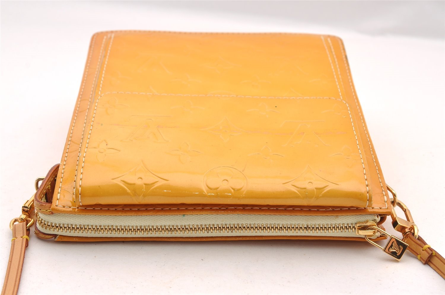 Auth Louis Vuitton Monogram Vernis Mott Shoulder Bag Yellow M91059 LV Junk 1758I