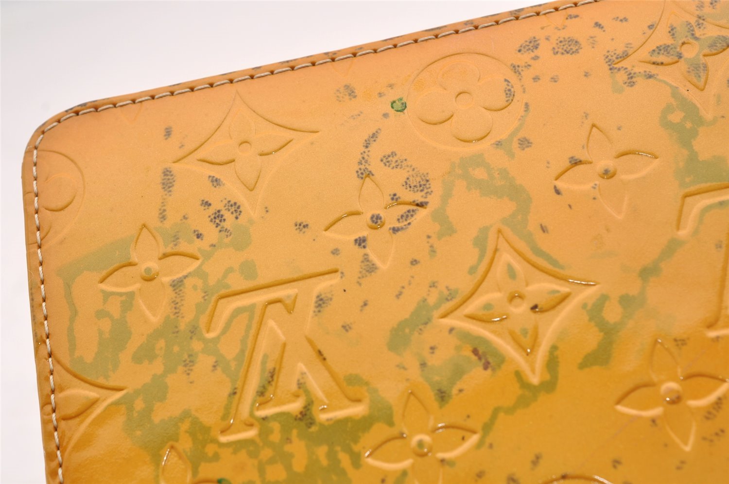 Auth Louis Vuitton Monogram Vernis Mott Shoulder Bag Yellow M91059 LV Junk 1758I