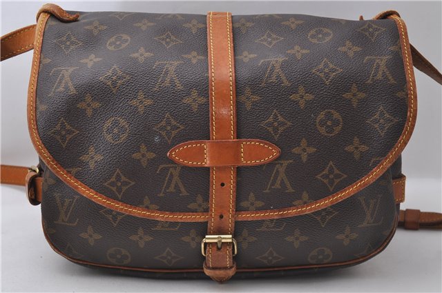 Auth Louis Vuitton Monogram Saumur 30 Shoulder Cross Body Bag M42256 LV 1760D
