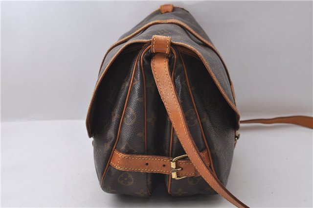 Auth Louis Vuitton Monogram Saumur 30 Shoulder Cross Body Bag M42256 LV 1760D