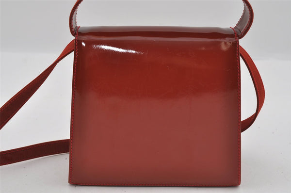 Authentic Salvatore Ferragamo Vara Ribbon Leather Canvas 2Way Hand Bag Red 1760I