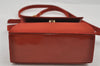 Authentic Salvatore Ferragamo Vara Ribbon Leather Canvas 2Way Hand Bag Red 1760I
