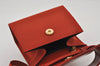 Authentic Salvatore Ferragamo Vara Ribbon Leather Canvas 2Way Hand Bag Red 1760I
