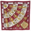 Authentic HERMES Carre 90 Scarf "cliquetis" Silk Bordeaux Red 1762F