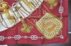 Authentic HERMES Carre 90 Scarf "cliquetis" Silk Bordeaux Red 1762F