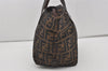 Authentic FENDI Zucca Folding Tote Hand Bag Purse Nylon Leather Brown 1764I